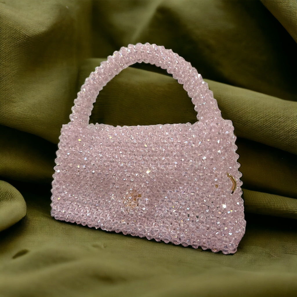 Sac en perle de cristal rose ELLE GANTE DRESSING